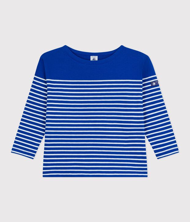 Marini&egrave;re in cotone bambino blu/ecru