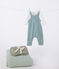 Completo nascita composto da salopette e body in cotone ricamato verde PAUL