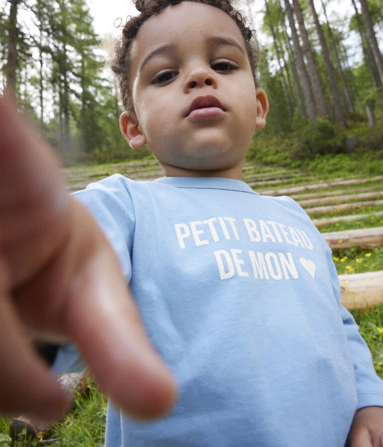 T-shirt a maniche lunghe in jersey per beb&egrave; blu AZUL