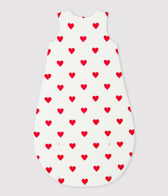 SACCO NANNA CUORE BEBÈ IN COTONE TOG 2 bianco MARSHMALLOW/rosso TERKUIT