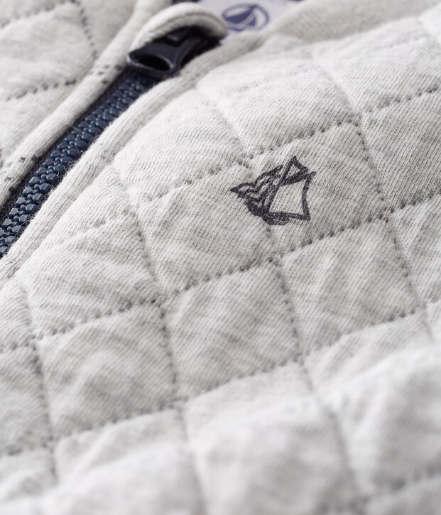 Cardigan in tubique trapuntato beb&egrave; maschio grigio