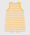 Tuta corta bebè in maglia a costine a righe giallo AVALANCHE/bianco DAISY