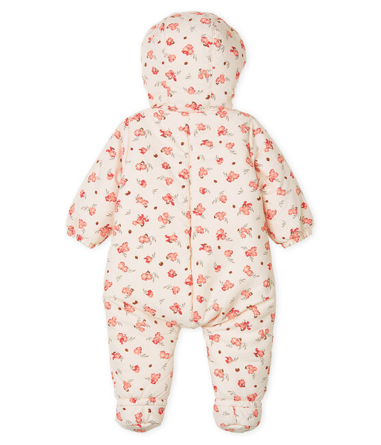 Tutina da pilota in microfibra fantasia bebè femmina rosa FLEUR/bianco MULTICO