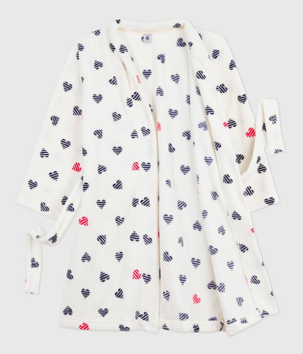 Vestaglia in pile con stampa bambino bianco/multicolore