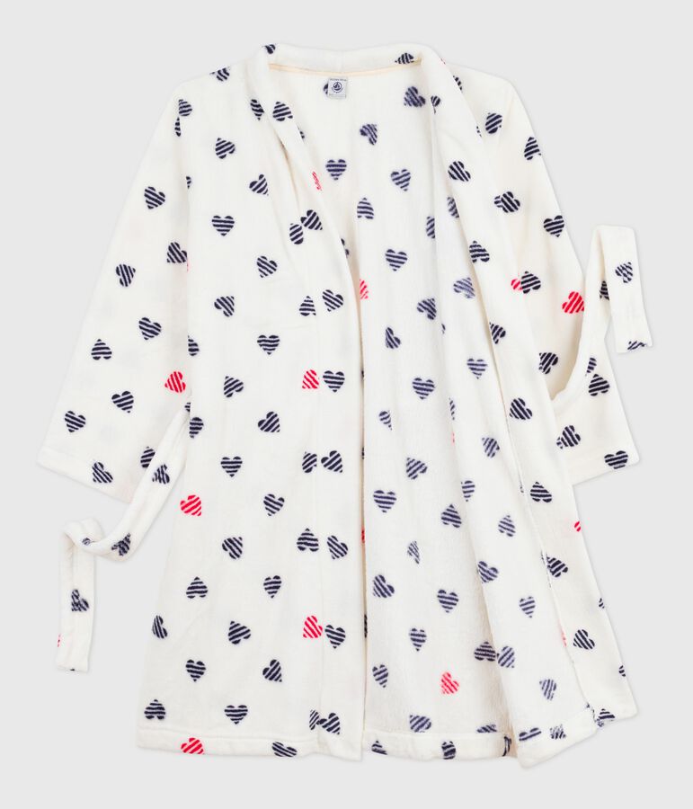 Vestaglia in pile con stampa bambino bianco/multicolore