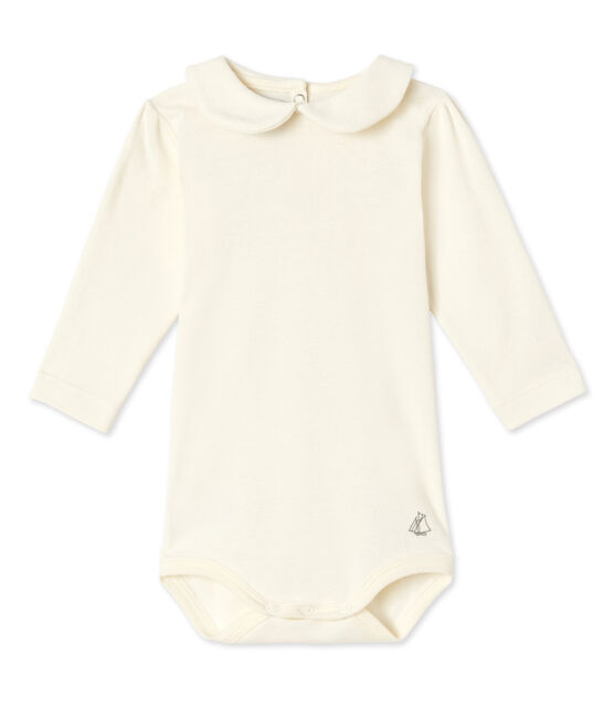 Body bebé femmina con colletto claudine beige COQUILLE