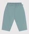 Pantaloni in misto cotone e lino tinta unita neonato verde PAUL