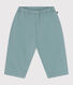 Pantaloni in misto cotone e lino tinta unita neonato