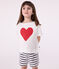 Pigiama corto in cotone con stampa a cuori bambino bianco MARSHMALLOW/blu SMOKING