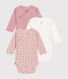 Set di 3 body incrociati a maniche lunghe in cotone neonato