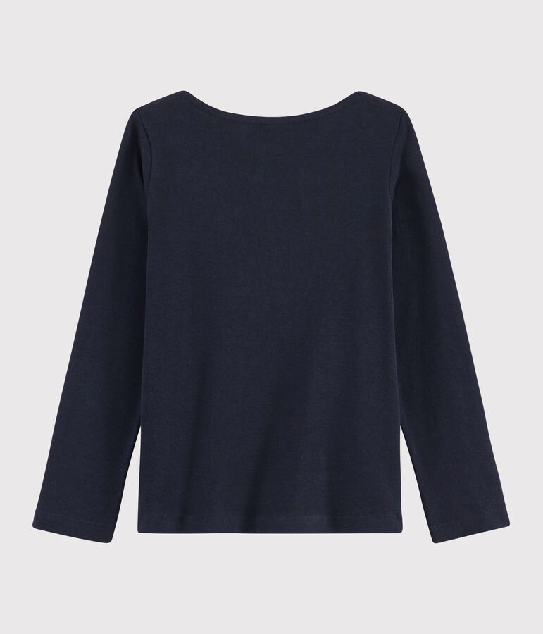 T-shirt serigrafata bambina blu