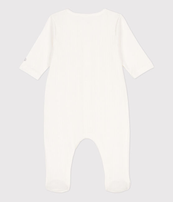 Tutina pigiama in costa irregolare in cotone bianco MARSHMALLOW