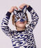 Pigiama travestimento bambino in cotone con zebra stampata blu MILK/ SOIR