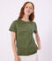 T-shirt a maniche corte in cotone tinta unita donna verde