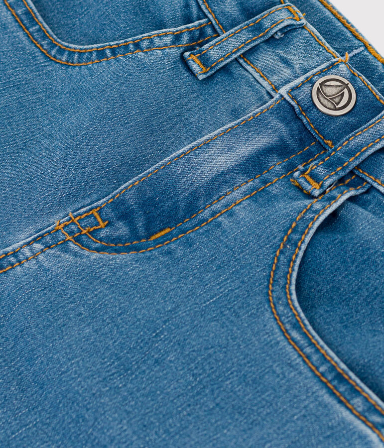 Pantaloni slim in denim bambina blu