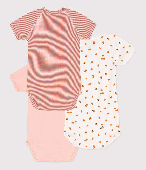 Confezione da 3 body incrociati manica corta in cotone stampato multicolore