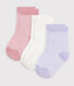 3 paia di calzini in cotone millerighe neonata