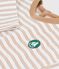 T-shirt a maniche lunghe in cotone a righe neonato. beige/ecru