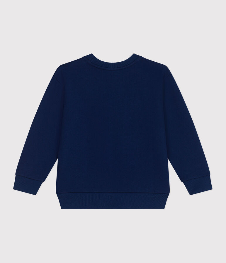 Felpa in cotone con stampa bambino unisex blu