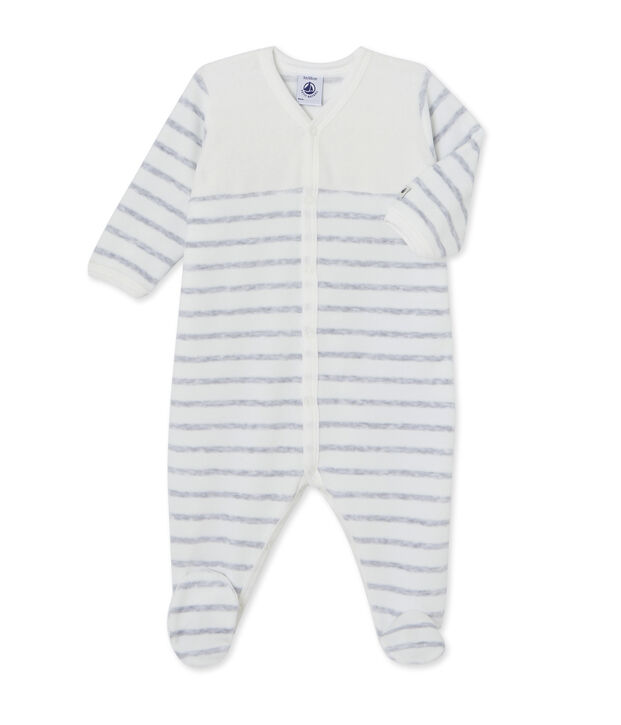 Dors bien b&eacute;b&eacute; ray&eacute; bianco/grigio