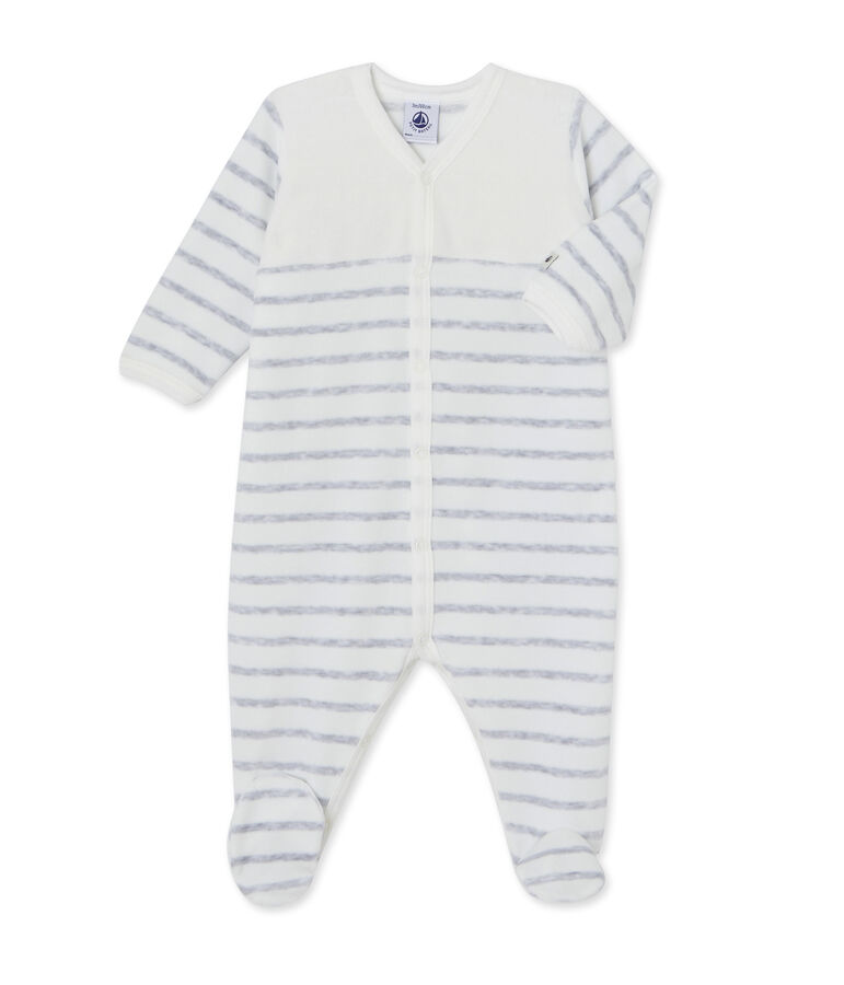 Dors bien b&eacute;b&eacute; ray&eacute; bianco/grigio