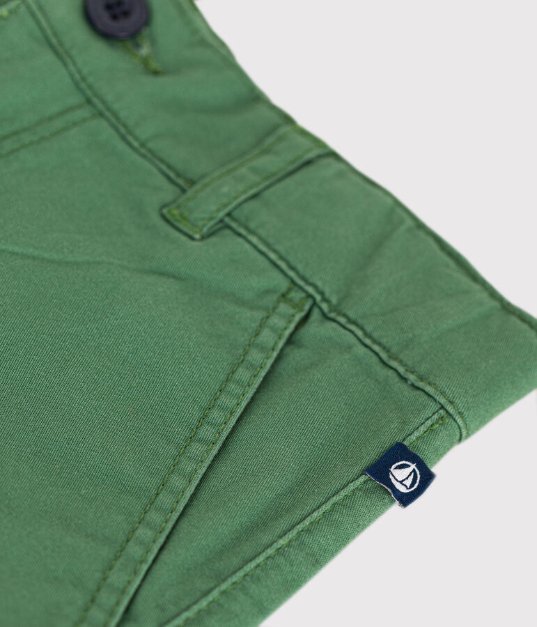 Shorts in serge bambino verde PALMERAIE