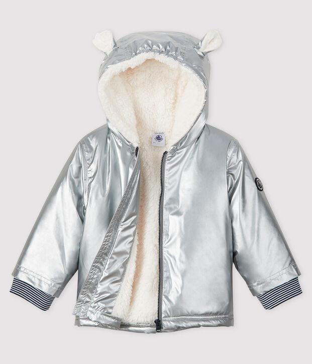 Cerata calda foderata in sherpa beb&egrave; femmina/maschio grigio