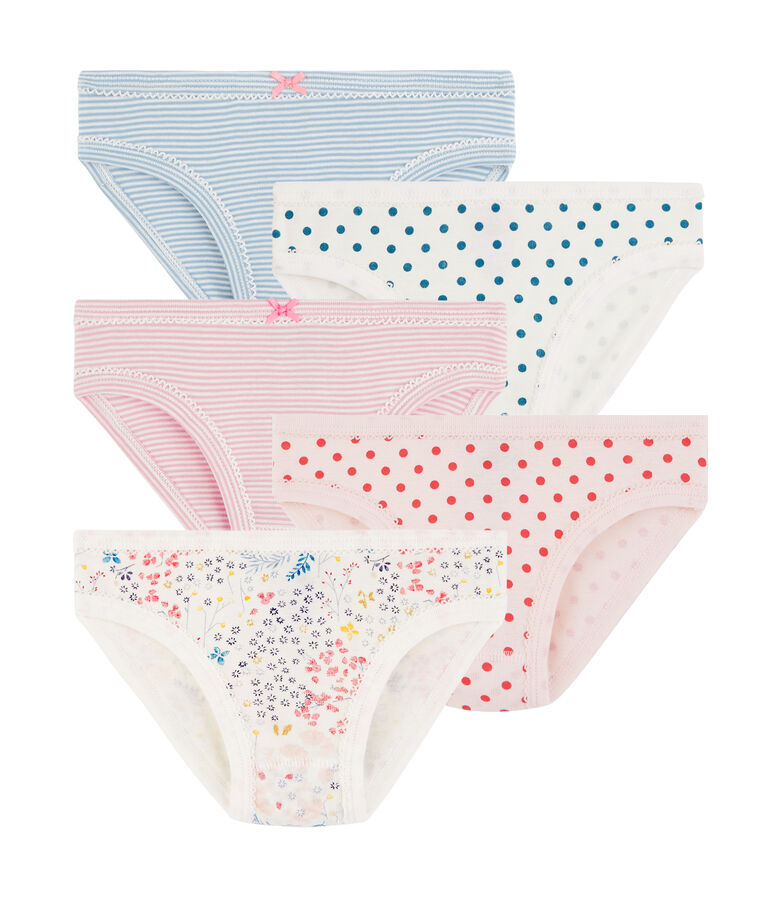 Confezione da 5 slip bambina multicolore