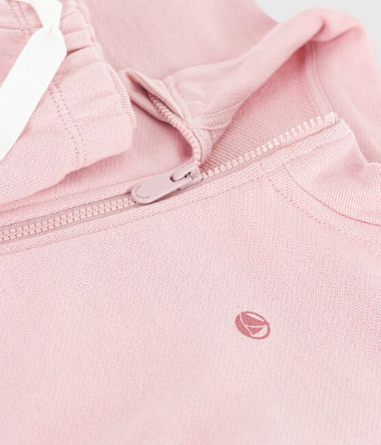 Set per neonato composto da felpa e pantaloni in cotone tinta unita rosa JOLI