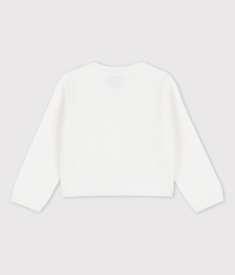 Cardigan beb&egrave; in raffinato tricot bianco