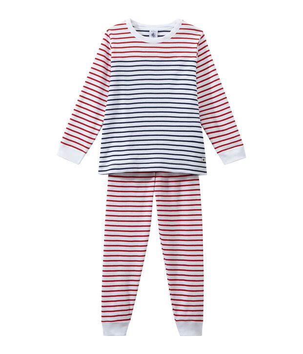 Pigiama bambino rigato bianco/multicolore