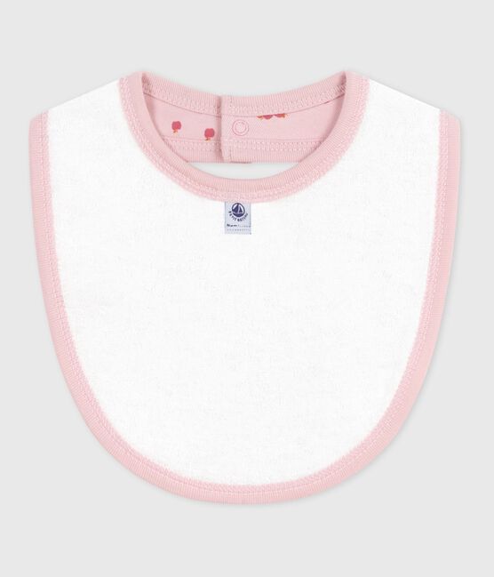 Bavaglino nascita in cotone con stampa rosa JOLI/bianco MULTICO