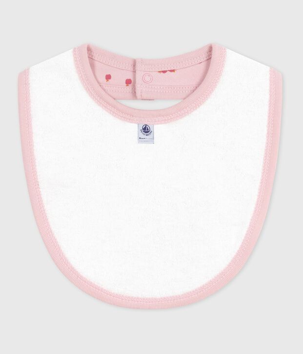 Bavaglino nascita in cotone con stampa rosa/multicolore