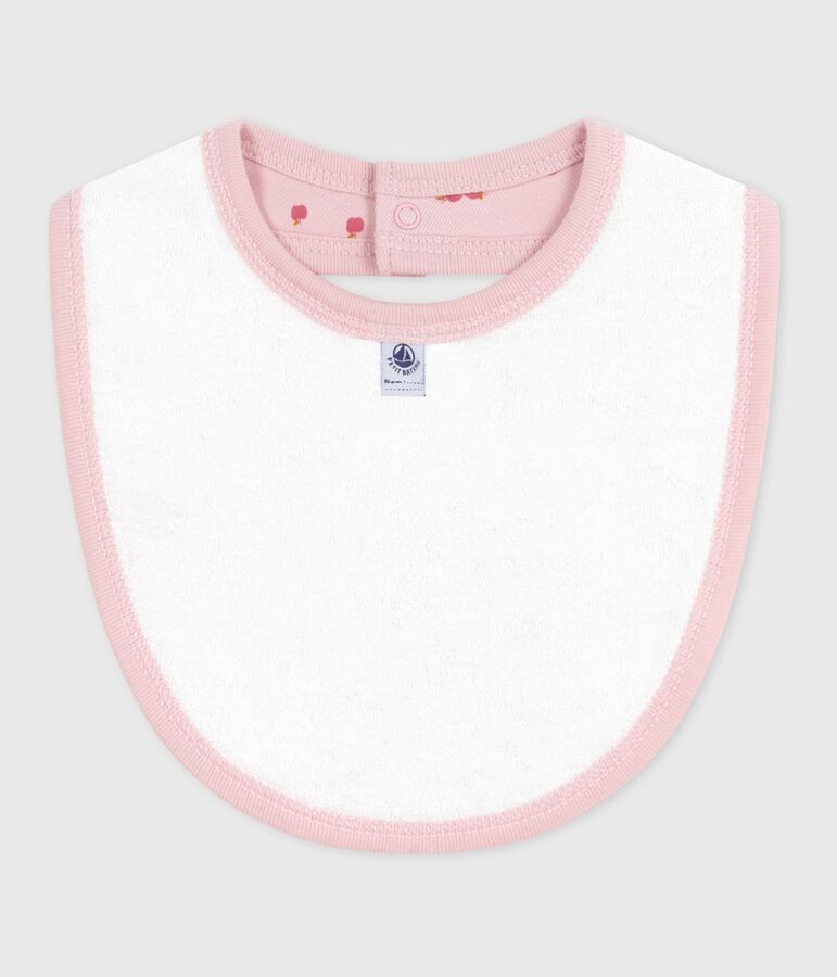 Bavaglino nascita in cotone con stampa rosa JOLI/bianco MULTICO