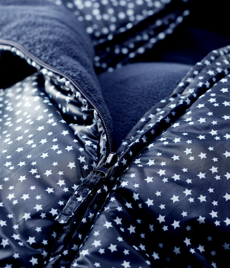 Tutina imbottita da pilota con stampa beb&egrave; blu SMOKING/bianco MARSHMALLOW