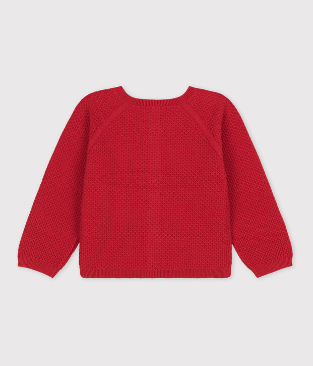 Cardigan in cotone bambina rosso
