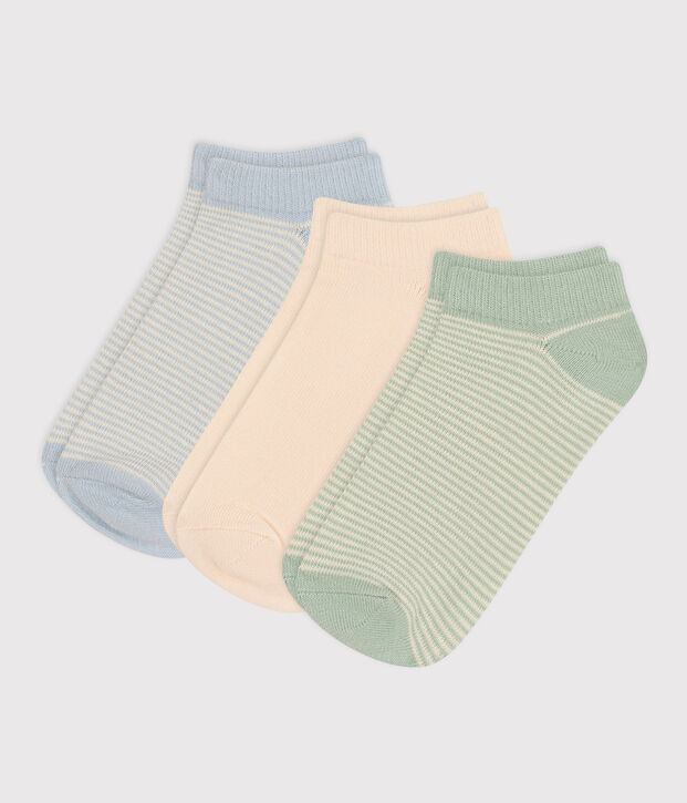 3 paia di calzini bambino in cotone millerighe multicolore