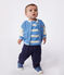 Giacca stile teddy in cotone color block neonato blu ALASKA/ AVALANCHE