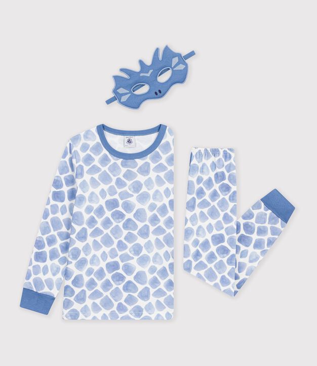 Pigiama travestimento da drago in cotone bambino blu/blu
