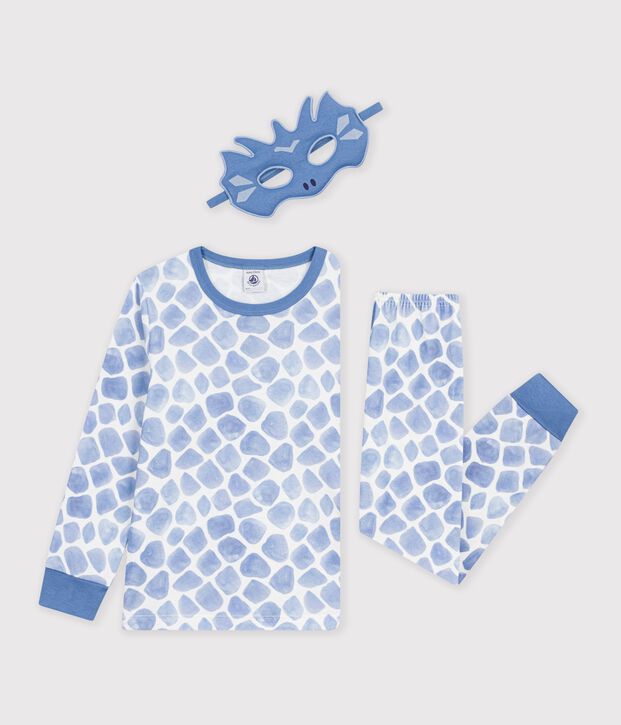 Pigiama travestimento da drago in cotone bambino blu/blu