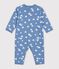 Pigiama senza piedini in cotone con stampa a cuori neonato blu/bianco
