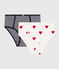 Confezione da 2 slip vita alta in cotone donna motivo cuore e rigato Variante 1 PACK