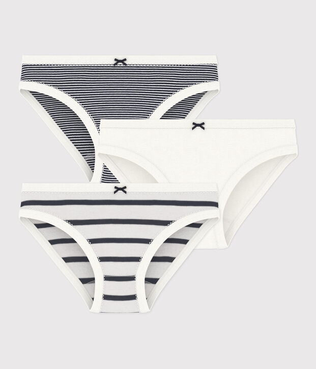 Confezione da 3 slip a righe bambina multicolore