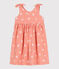 Abito senza maniche in cotone stampato bambina arancione ABRICOT/ MARSHMALLOW
