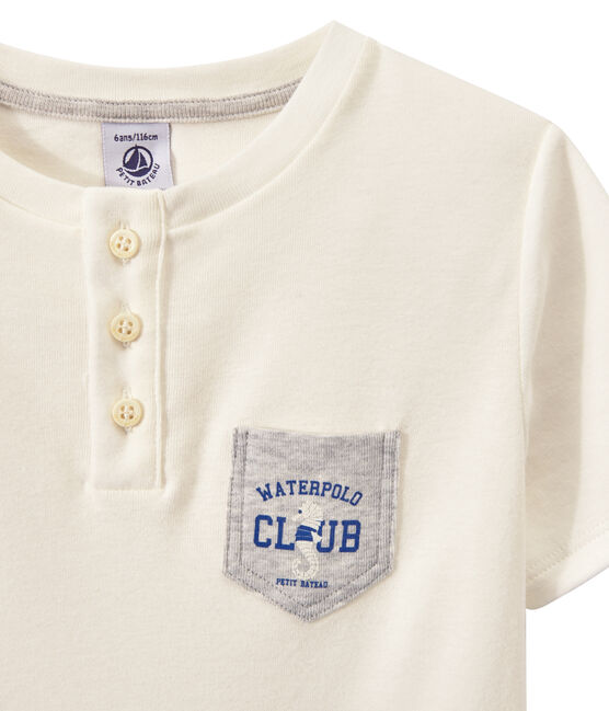 T-shirt bambino con scollo serafino bianco MARSHMALLOW
