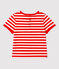 T-shirt bebè a maniche corte in jersey a righe rosso PEPS/bianco MARSHMALLOW