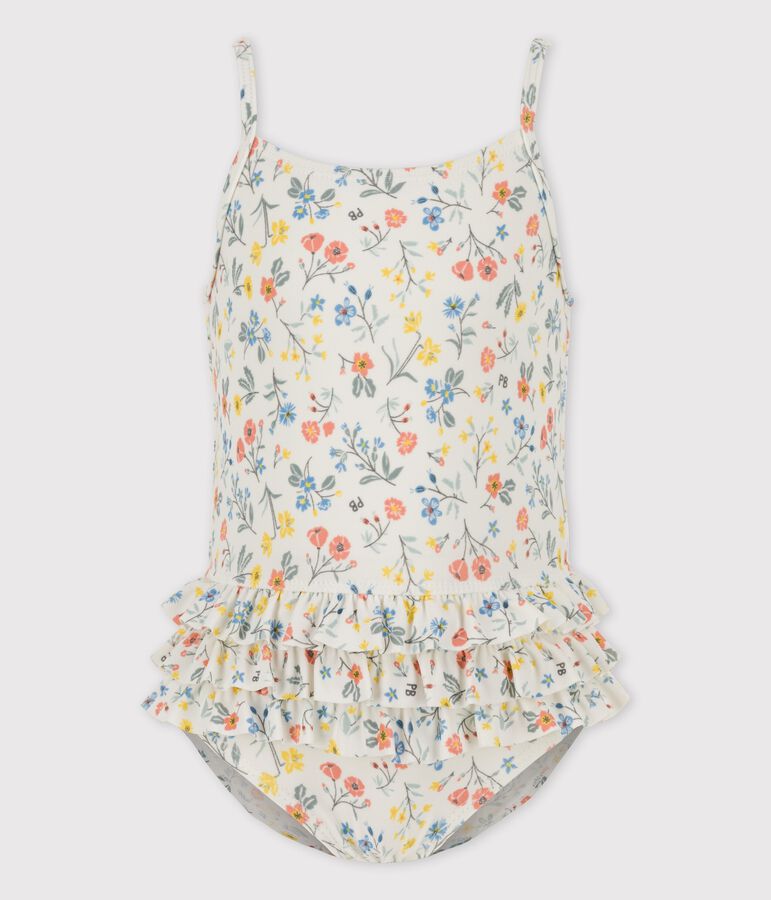 Costume intero da  beb&egrave; ecoresponsabile bianco/multicolore