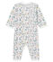 Tutina senza piedi a costine da neonata bianco MARSHMALLOW/bianco MULTICO