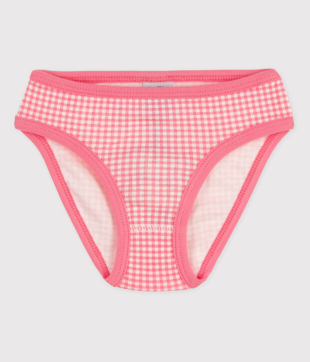 La mutandina in cotone per bambina bianco/rosa