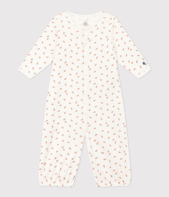 Tutina e sacco nanna con stampa in cotone bianco MARSHMALLOW/bianco MULTICO